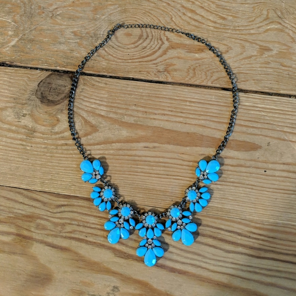 Aqua Blue statement necklace